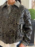 Bomber Spigato con Paillettes