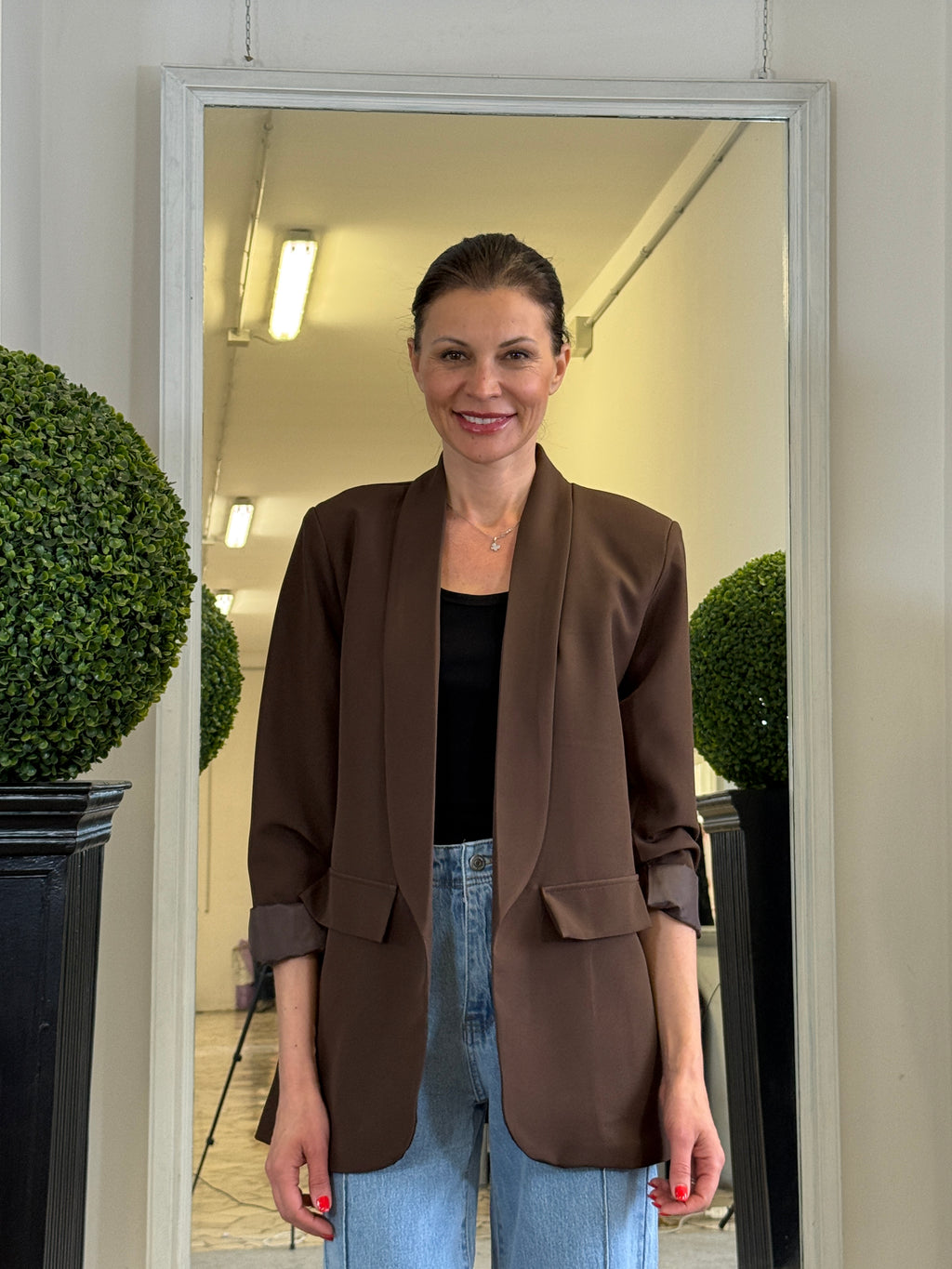 Blazer Senza Bottoni Stile Smoking