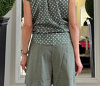 Shorts Stile Tennista con Cintura Foulard