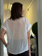 Camicia Maniche Corte con Risvolto e Pailettes