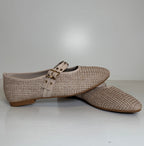 Scarpe Ballerine in Ecopelle e Corda Intrecciata