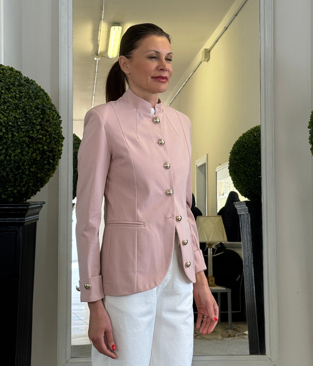MaryLey Giacca Sfoderata Stile Napoleon con Bottini Decorativi