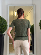 Maglia in Pizzo Elasticizzato Manica Corta