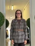 Giacca Blazer Tartan con Cintura 775