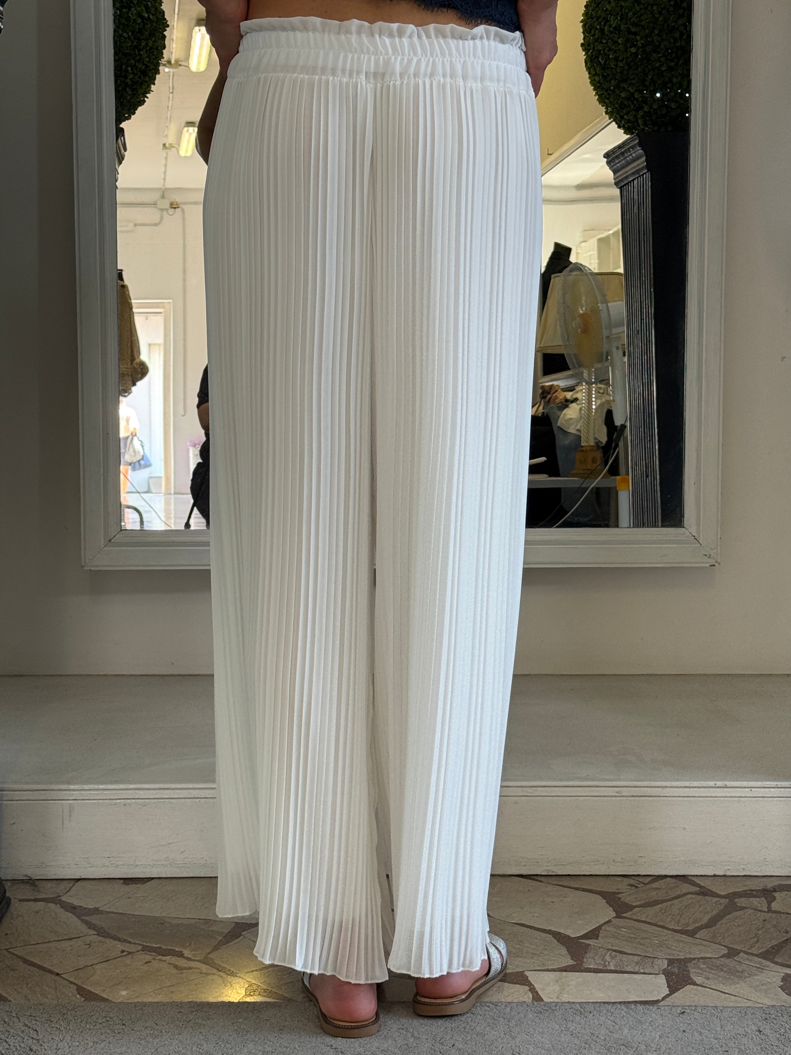 Pantaloni Palazzo Plissè con Coulisse