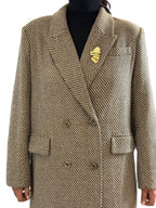 Cappotto Zig Zag con Spilla