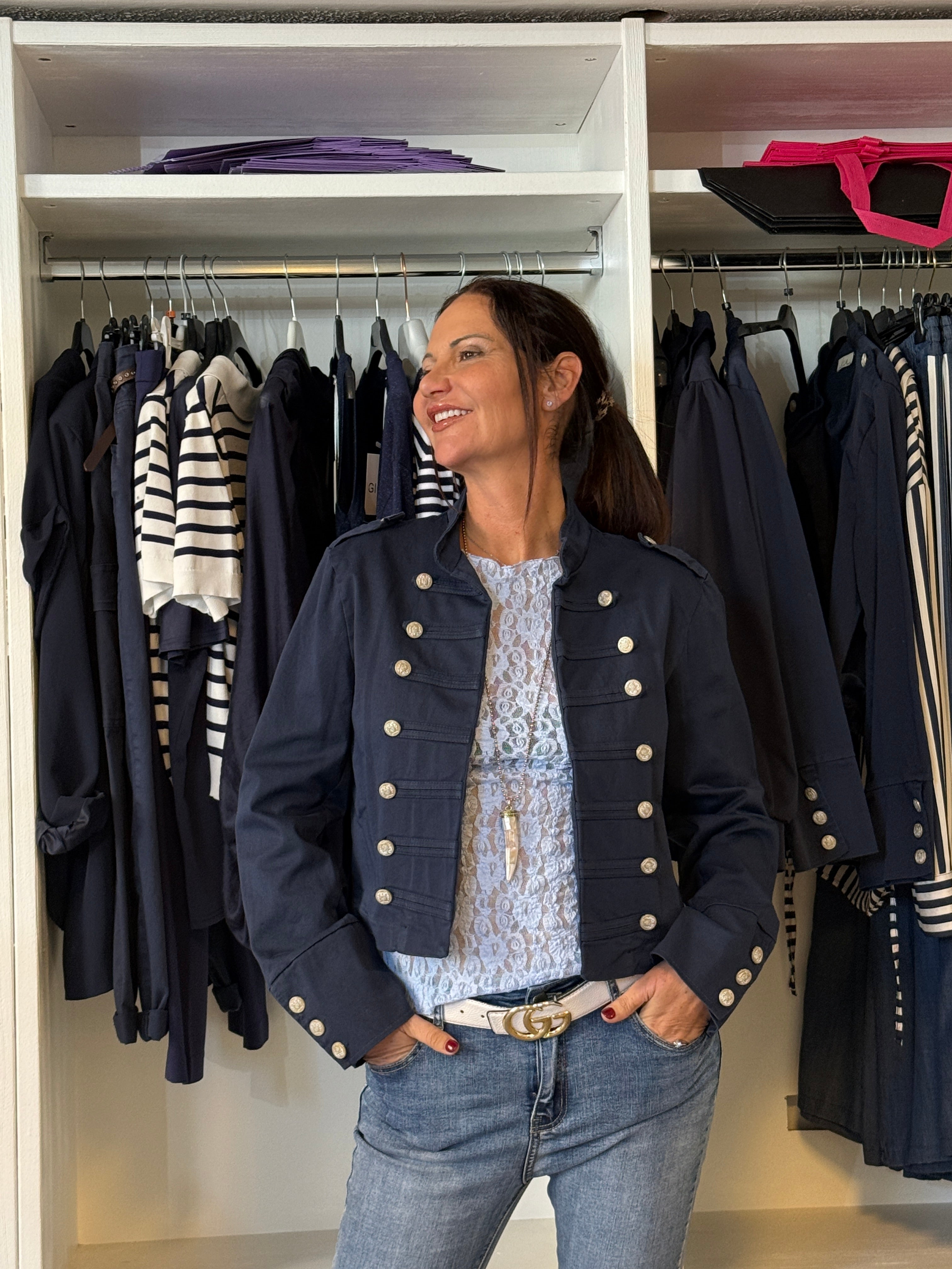 Giacchino Stile Napoleon in Cotone Leggero