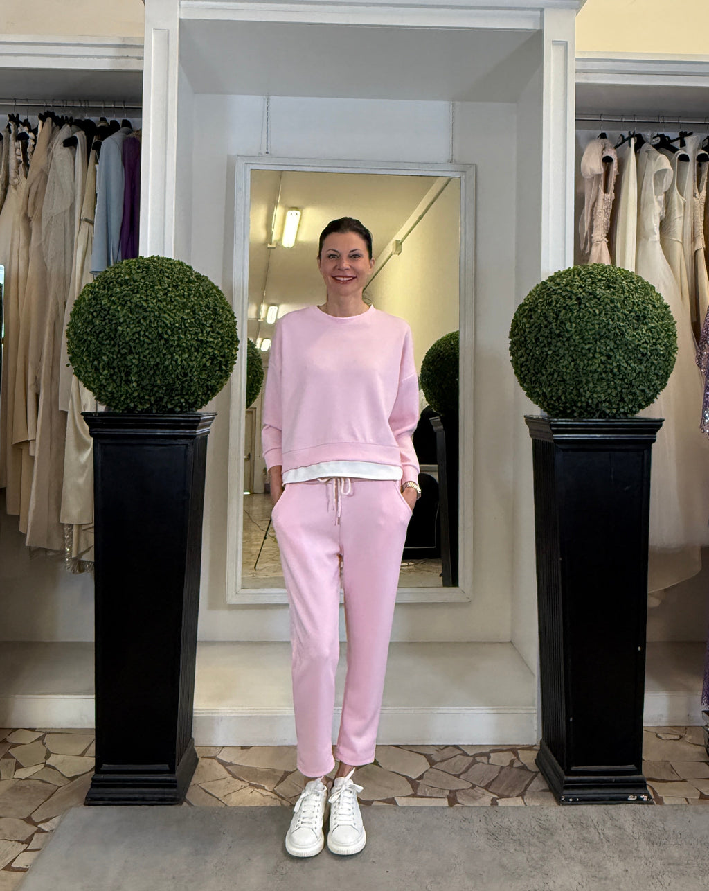 Tuta in Felpa con Cerniera Laterale e Elastico in Vita