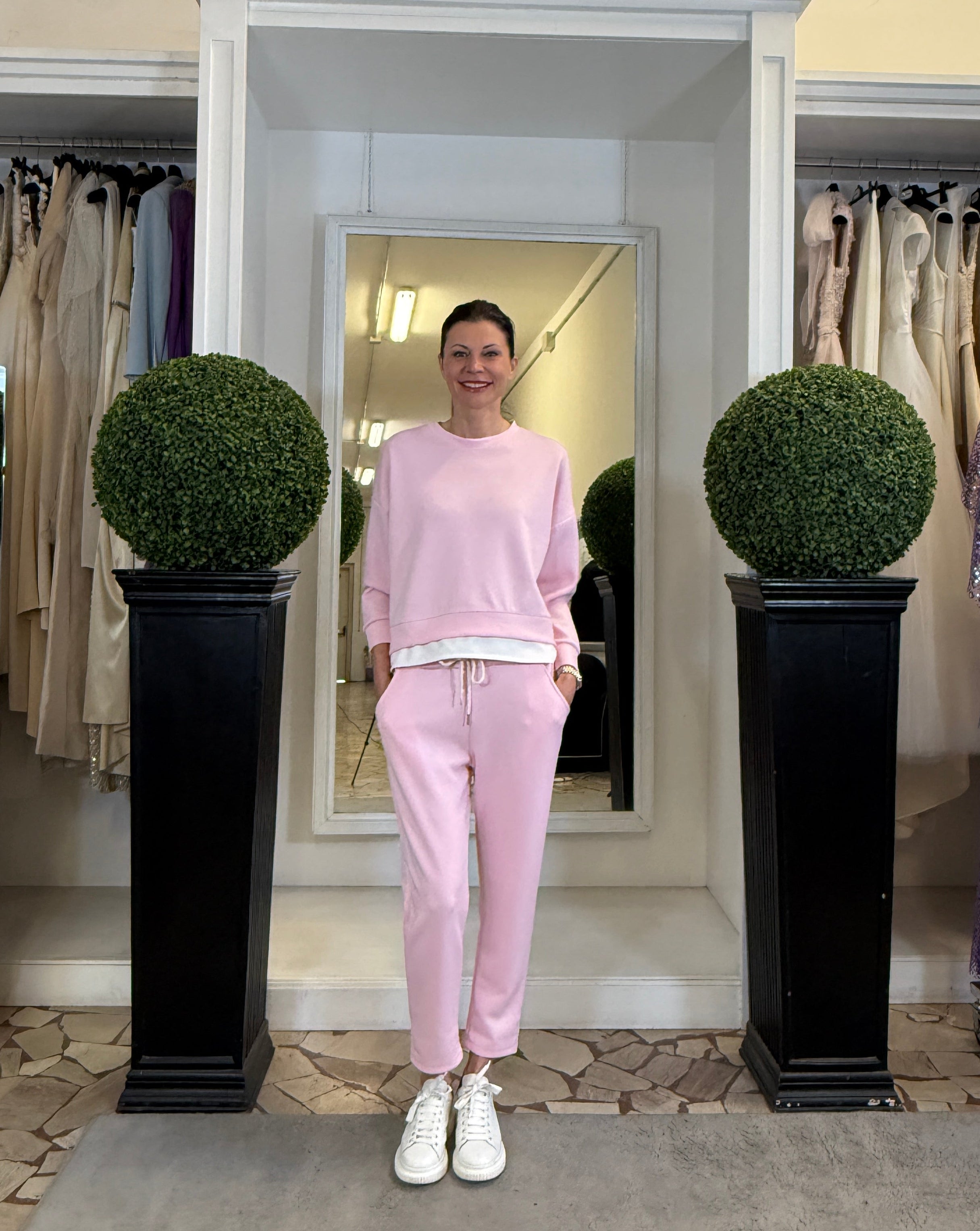 Tuta in Felpa con Cerniera Laterale e Elastico in Vita