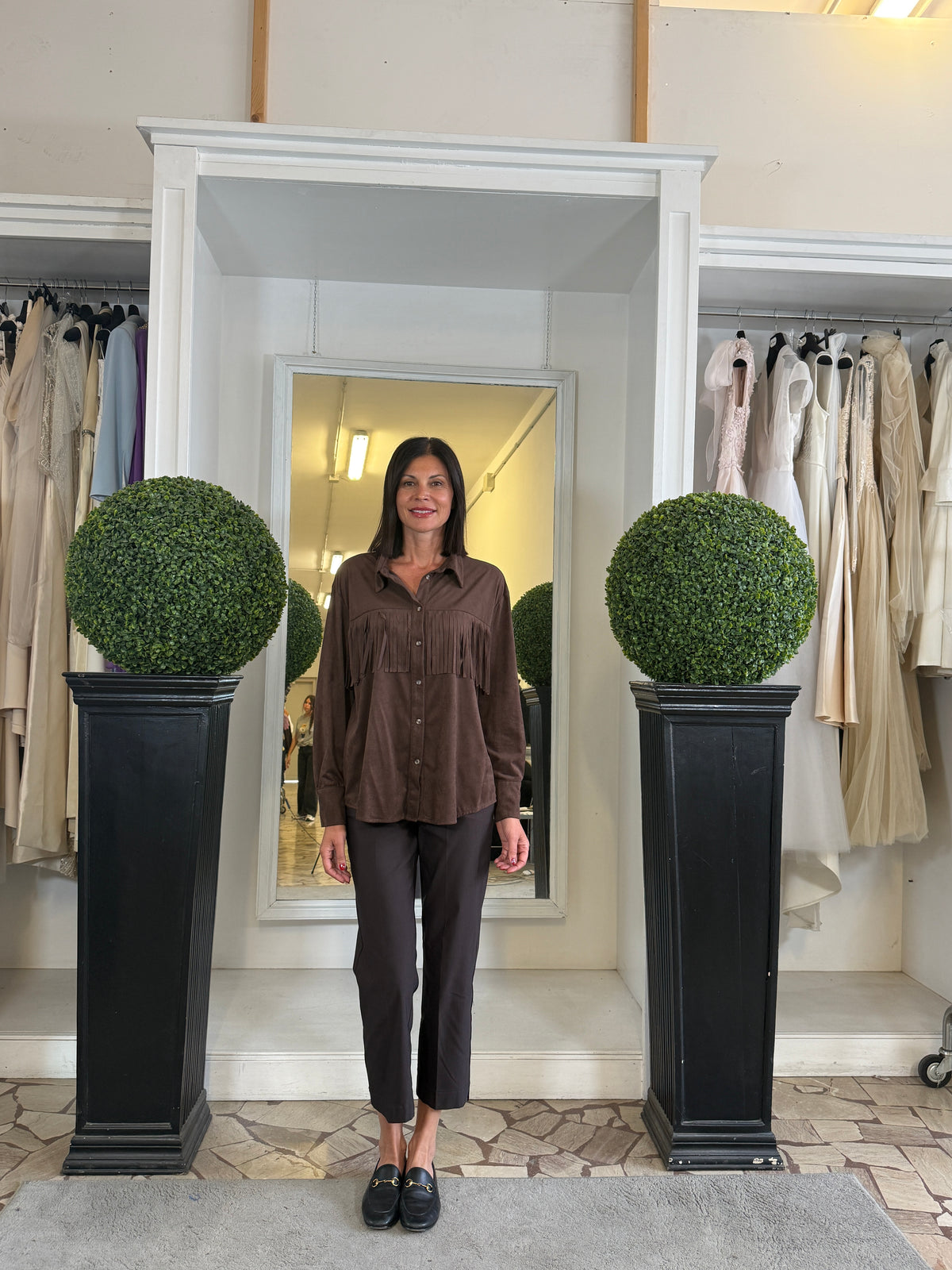 Camicia in Eco Dainetto con Frange LiLu