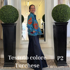 Suzani Indiano Estivo Turchese con Ricami