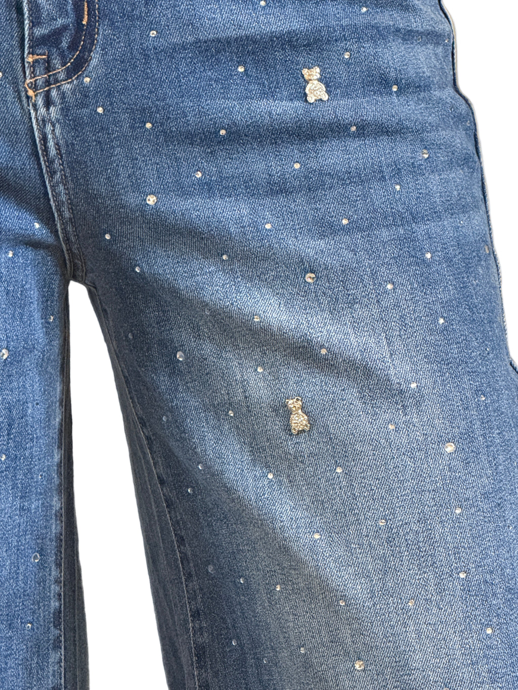 Jeans a Palazzo con Strass