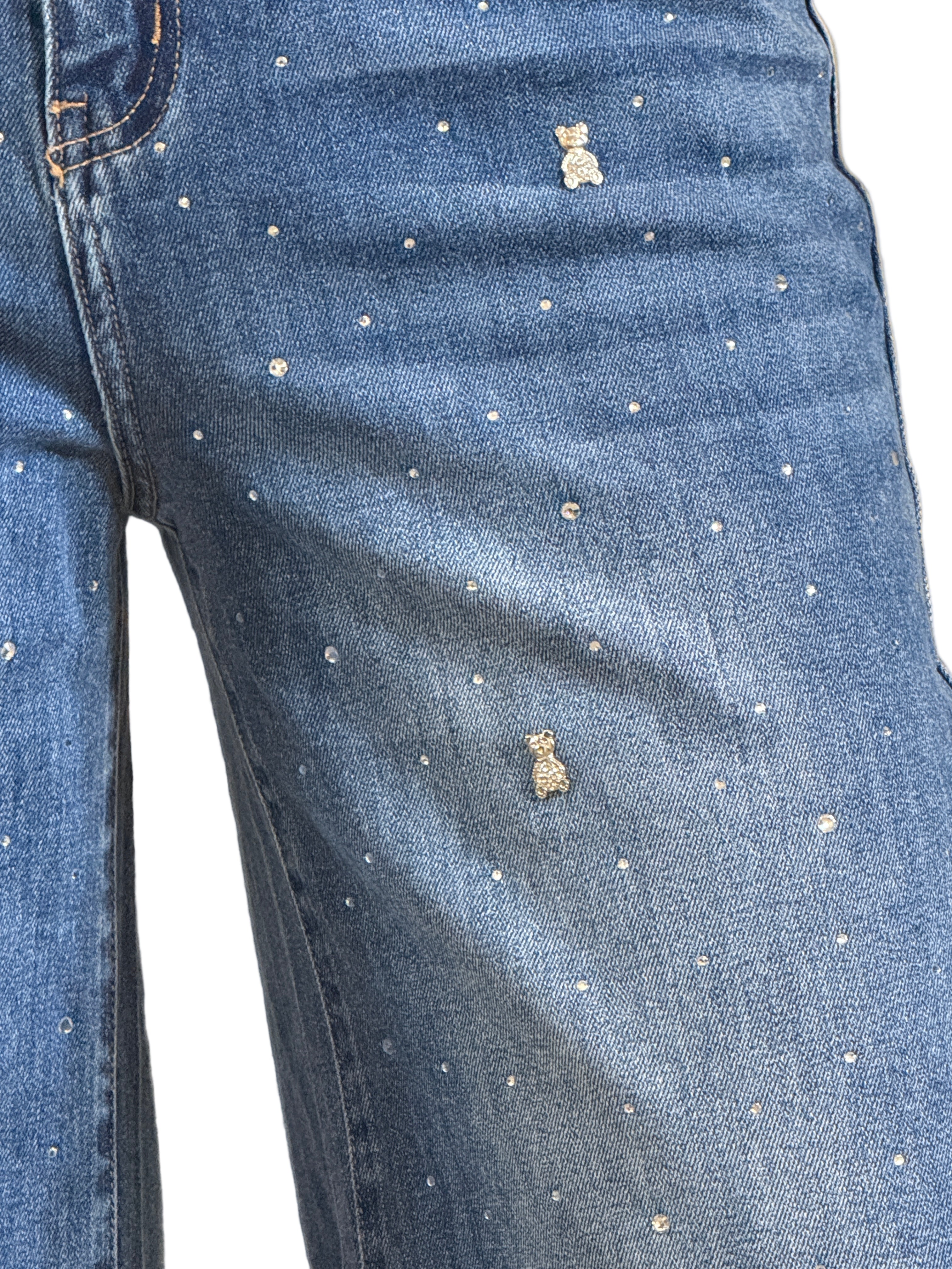 Jeans a Palazzo con Strass