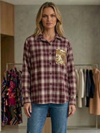 Camicia Check con Taschino in Paillettes LiLu