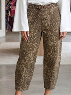 Pantaloni MomFit Leopardati con Cintura 775