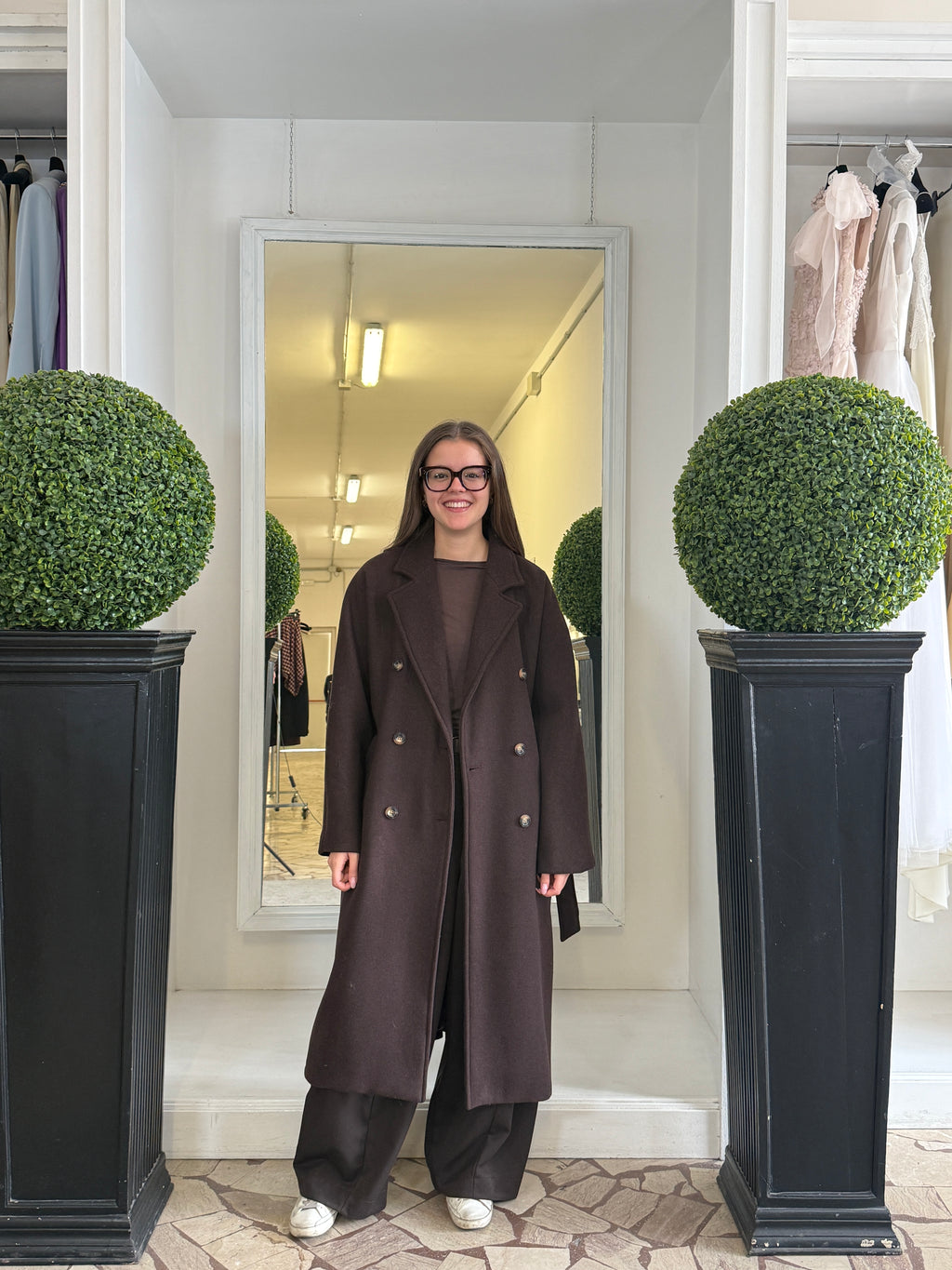 Cappotto Lungo Doppio Petto con Cintura LiLu