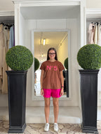 Tensione In Completo T-shirt Grafica N°5 e Shorts con Elastico in Vita