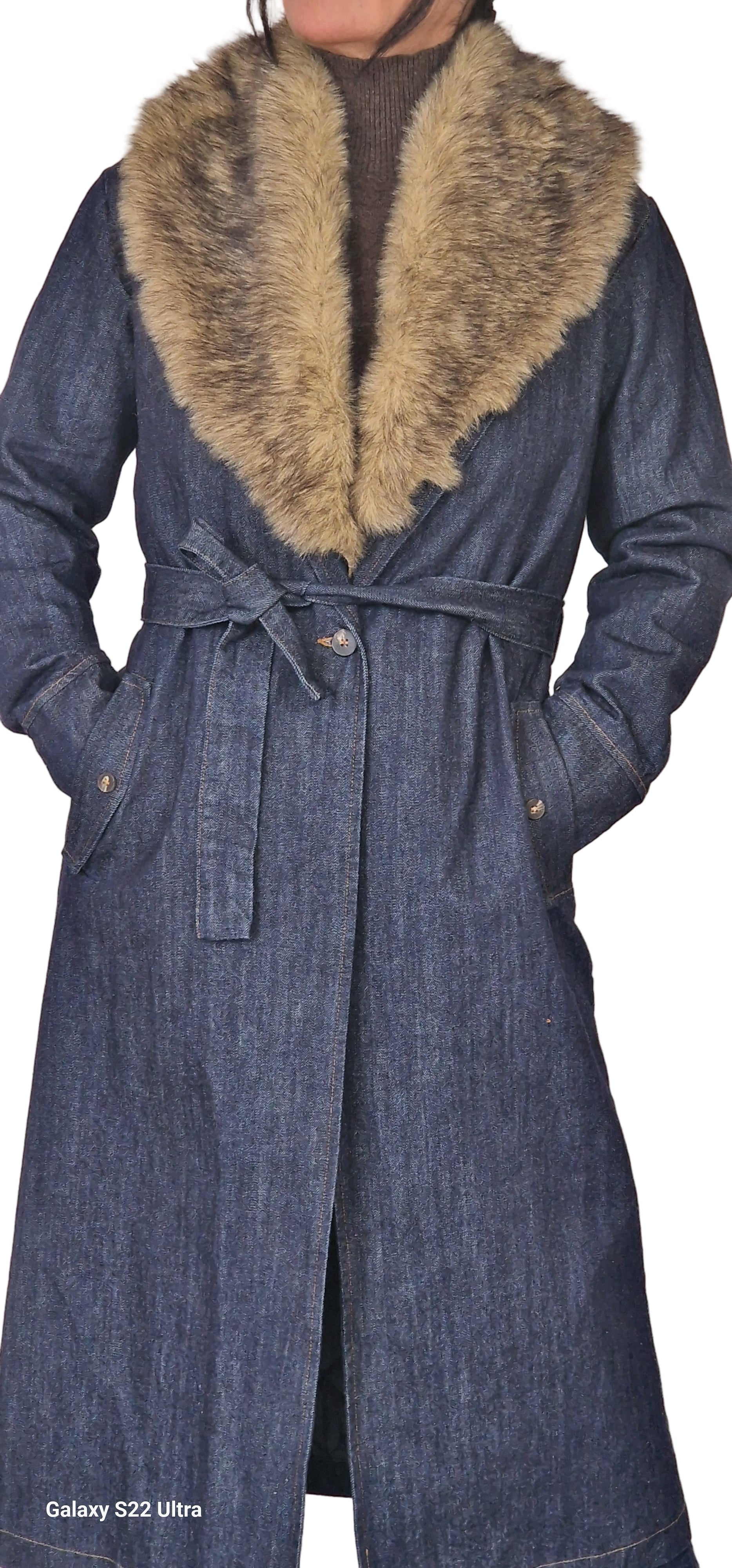Cappotto lungo denim