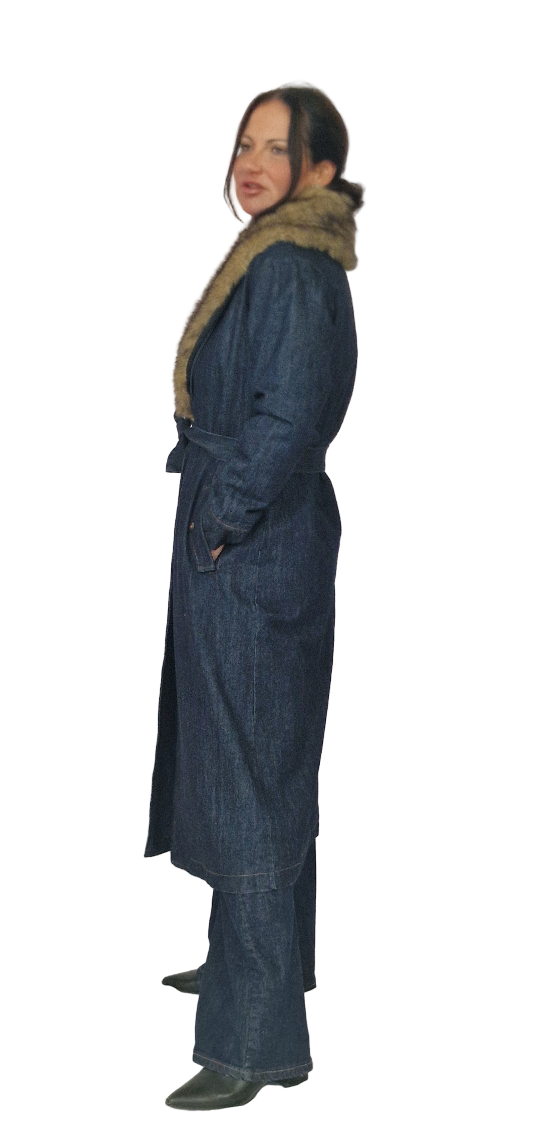 Cappotto lungo denim