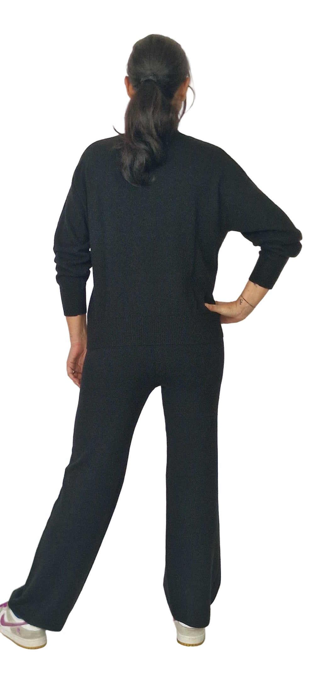 Pantalone palazzo in maglia