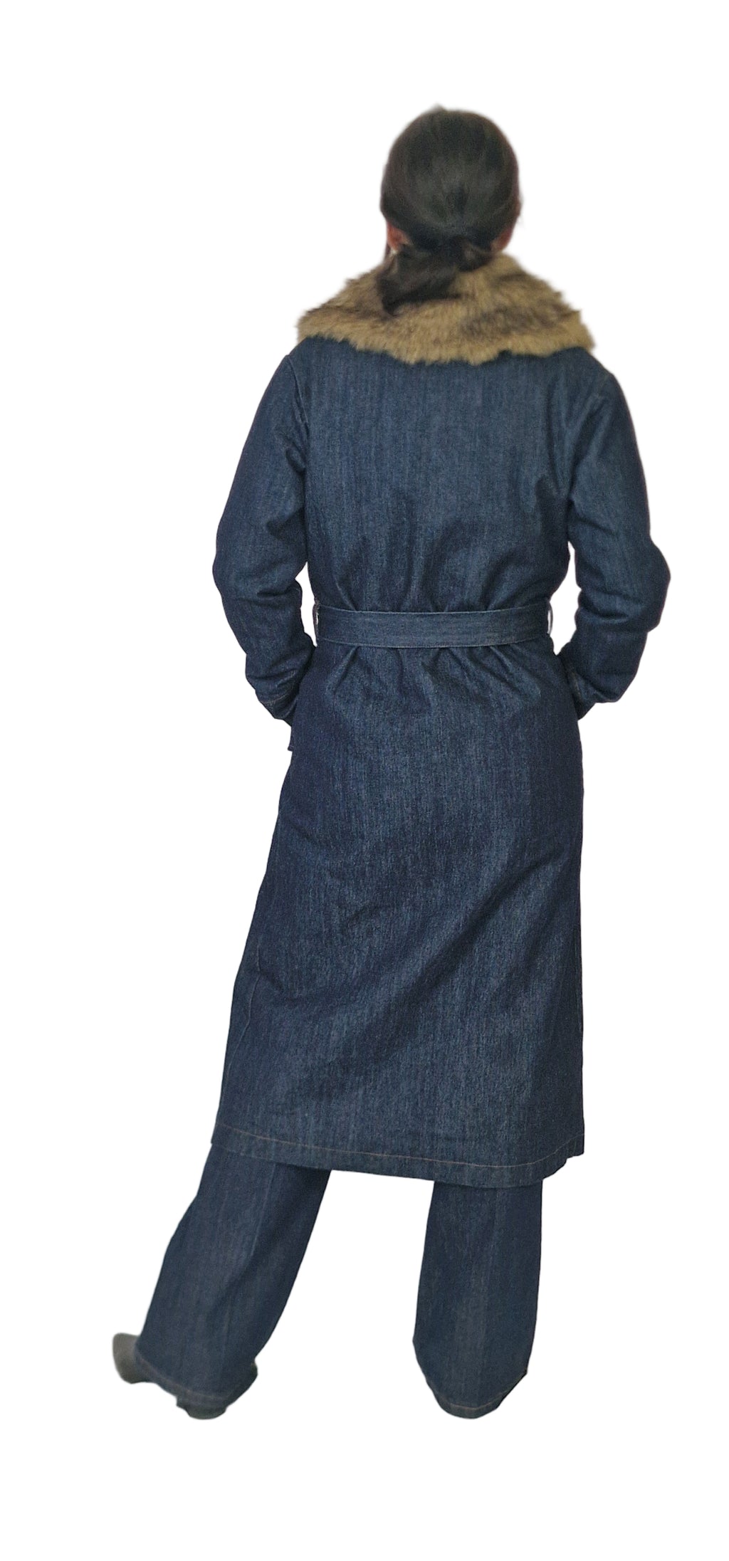 Cappotto lungo denim