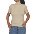 FreshFlower Dolcevita a Manica Corta in Maglia Fine