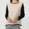 Blusa con Maniche Lunghe Bicolore